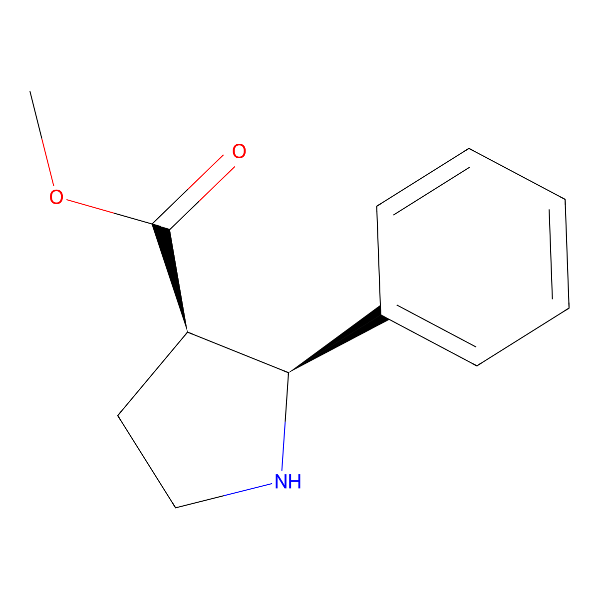 methyl (2S,3R)-2-phenylpyrrolidine-3-carboxylate molecular structure, CAS 82959-87-3