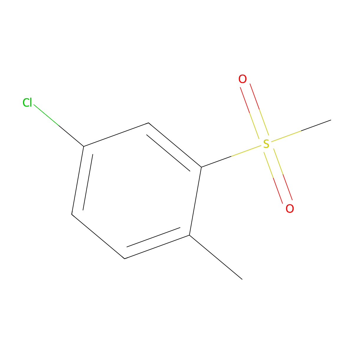 4-Chloro-1-methyl-2-methylsulfonylbenzene molecular structure, CAS 82961-53-3
