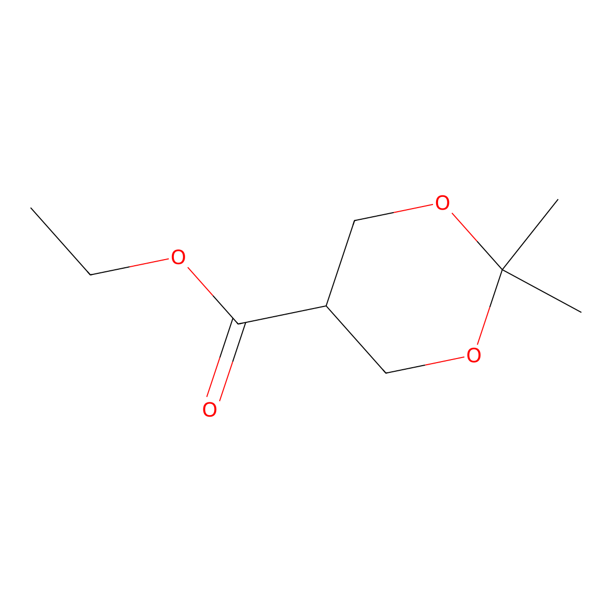 Ethyl 2,2-dimethyl-1,3-dioxane-5-carboxylate molecular structure, CAS 82962-54-7