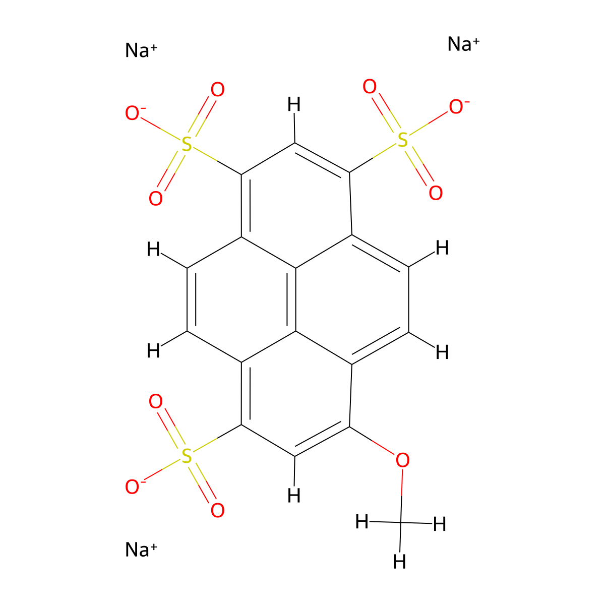 8-Methoxypyrene-1,3,6-trisulfonic acid trisodium salt molecular structure, CAS 82962-86-5