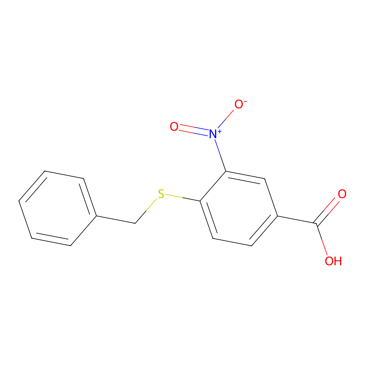 4-(Benzylsulfanyl)-3-nitrobenzoic acid molecular structure, CAS 82964-59-8