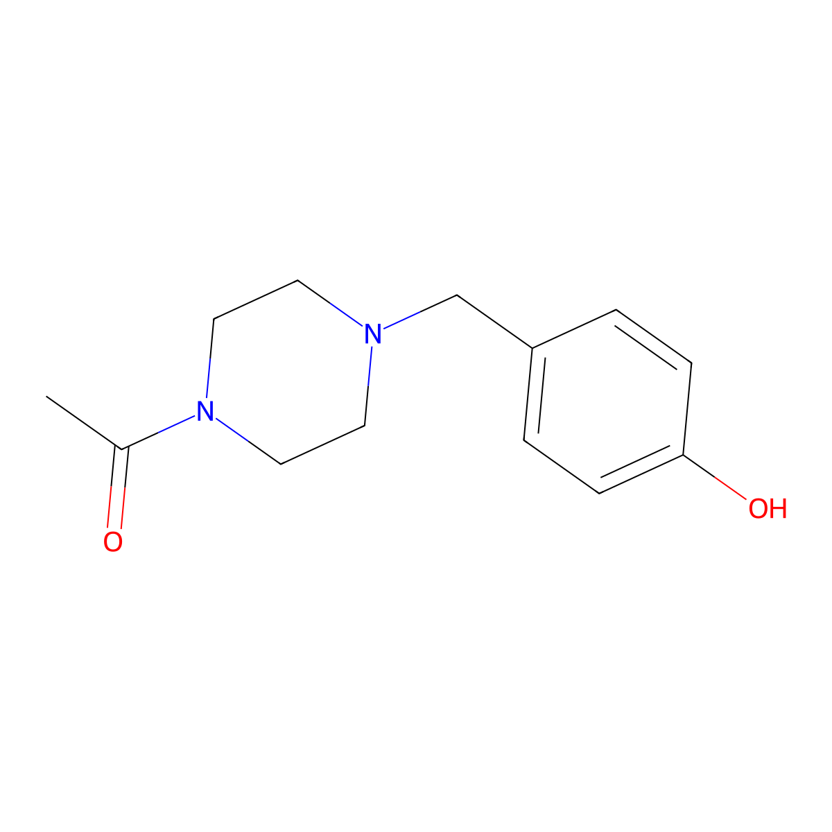 4-[(4-Acetylpiperazin-1-yl)methyl]phenol molecular structure, CAS 82965-53-5