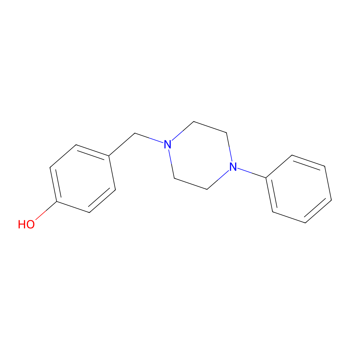 4-[(4-Phenylpiperazin-1-yl)methyl]phenol molecular structure, CAS 82965-59-1