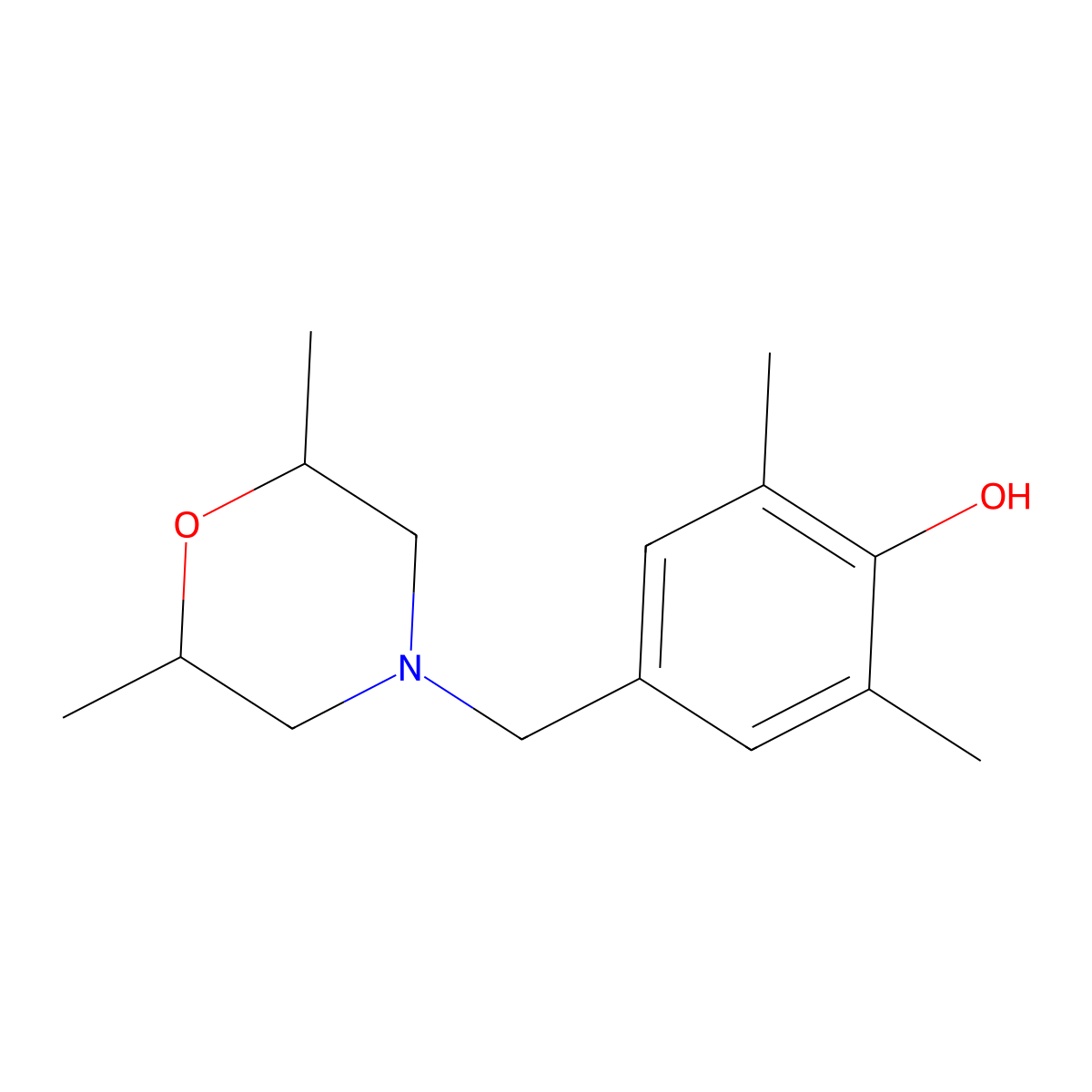 4-((2,6-Dimethylmorpholino)methyl)-2,6-dimethylphenol molecular structure, CAS 82965-67-1