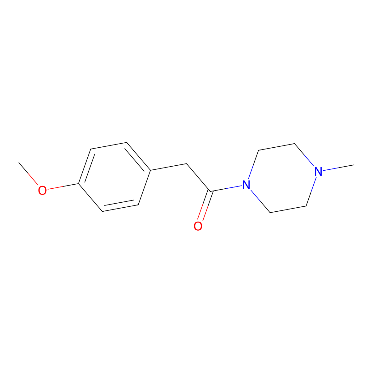 1-[(4-Methoxyphenyl)acetyl]-4-methylpiperazine molecular structure, CAS 82966-20-9