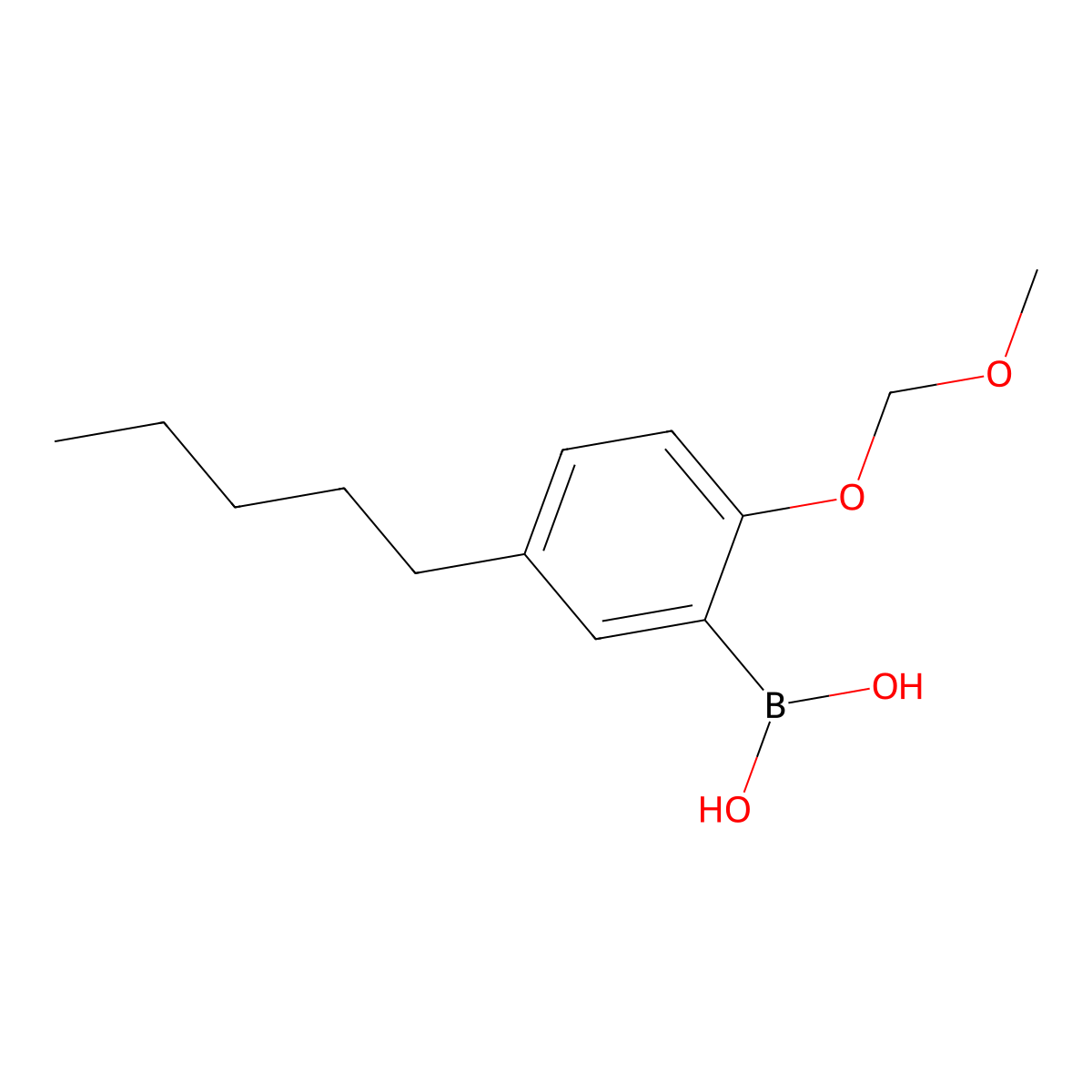 (2-(Methoxymethoxy)-5-pentylphenyl)boronic acid molecular structure, CAS 829666-60-6