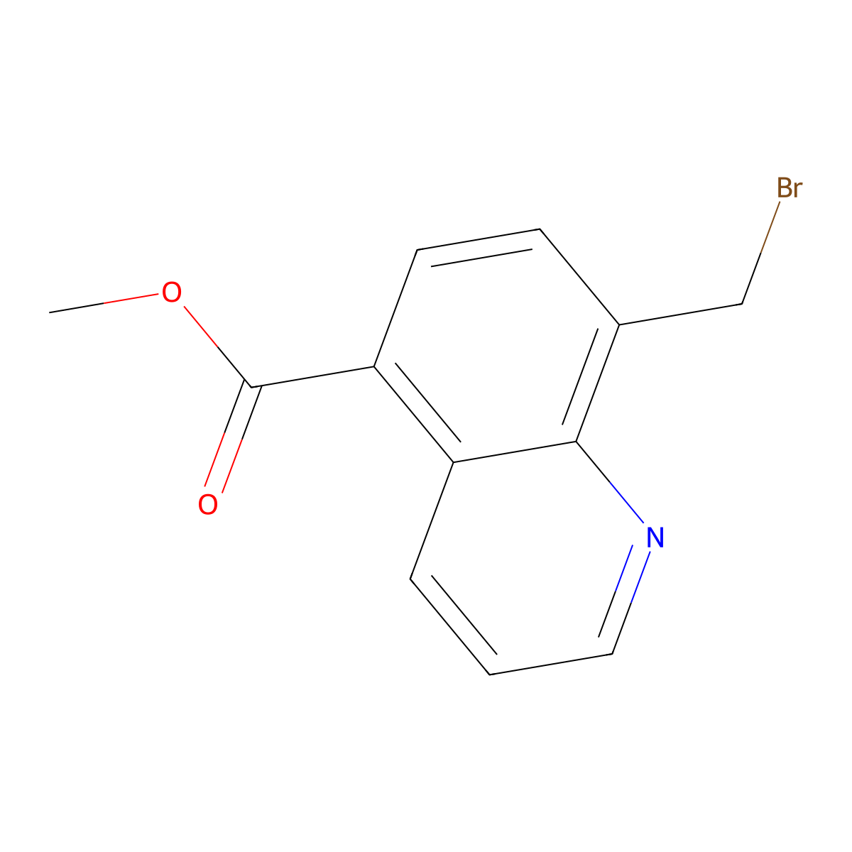 Methyl 8-(bromomethyl)quinoline-5-carboxylate molecular structure, CAS 82967-40-6