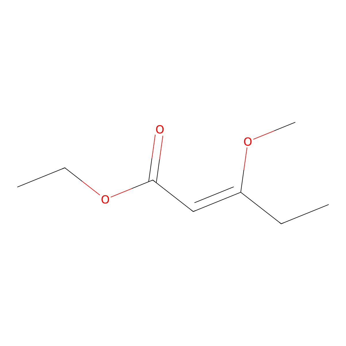 Ethyl 3-methoxypent-2-enoate molecular structure, CAS 82967-76-8