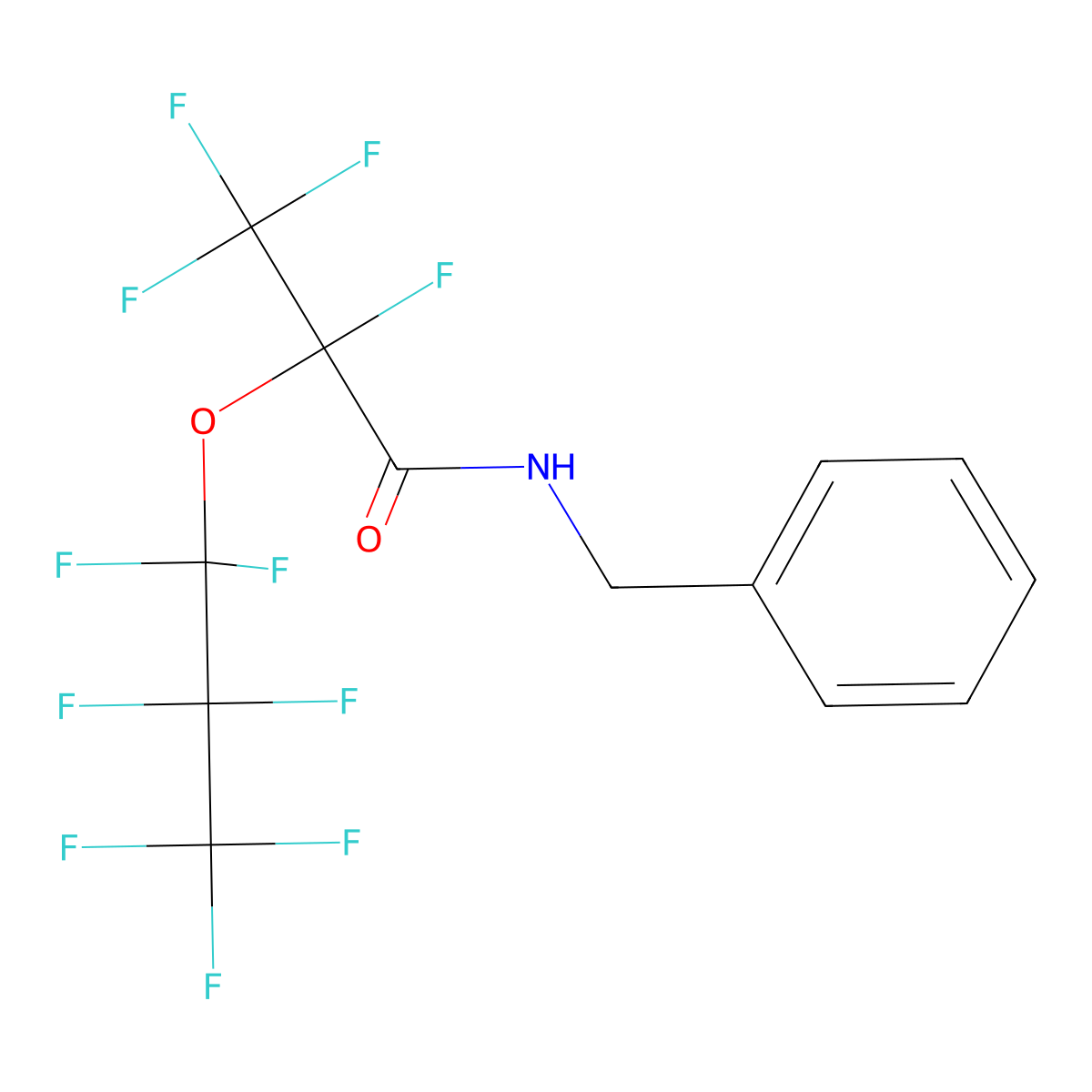 N-Benzyl-2,3,3,3-tetrafluoro-2-(heptafluoropropoxy)propanamide molecular structure, CAS 82970-41-0
