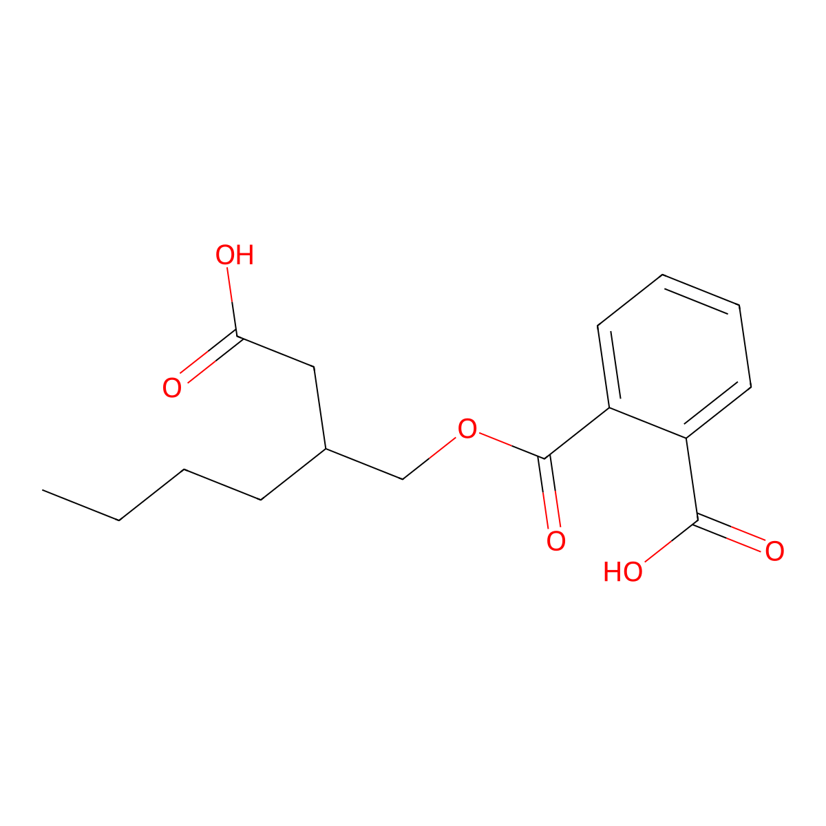 Mono(2-(carboxymethyl)hexyl) phthalate molecular structure, CAS 82975-93-7