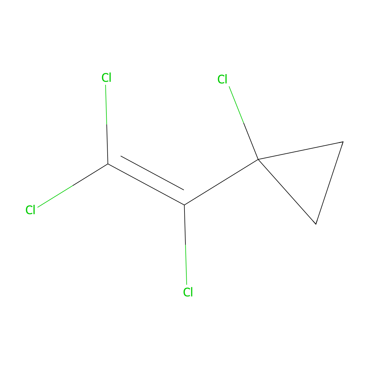 Cyclopropane, 1-chloro-1-(trichloroethenyl)- molecular structure, CAS 82979-27-9