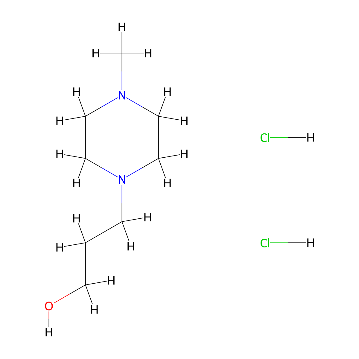 4-Methylpiperazine-1-propanol dihydrochloride molecular structure, CAS 82980-50-5