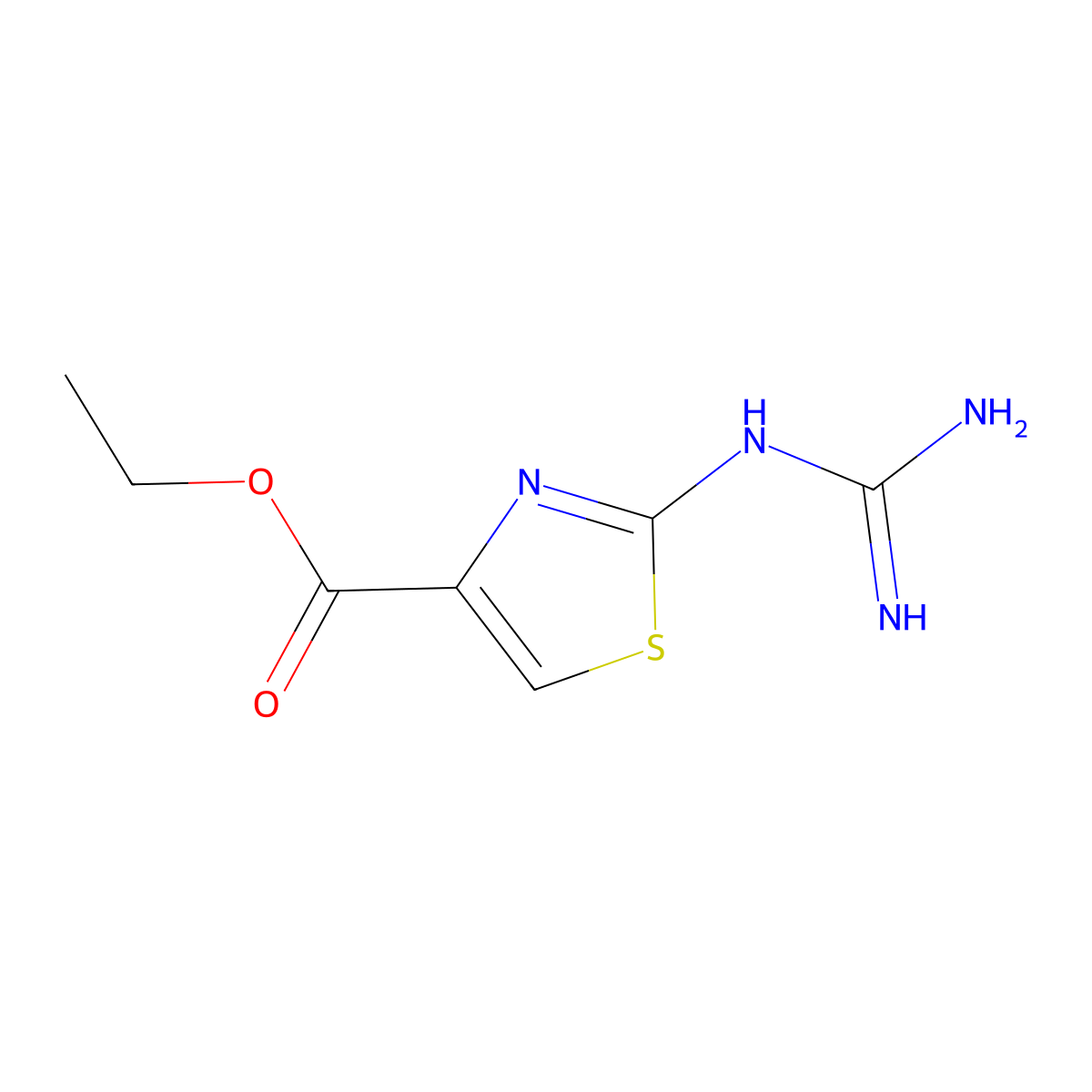 Ethyl 2-carbamimidamido-1,3-thiazole-4-carboxylate molecular structure, CAS 82982-26-1