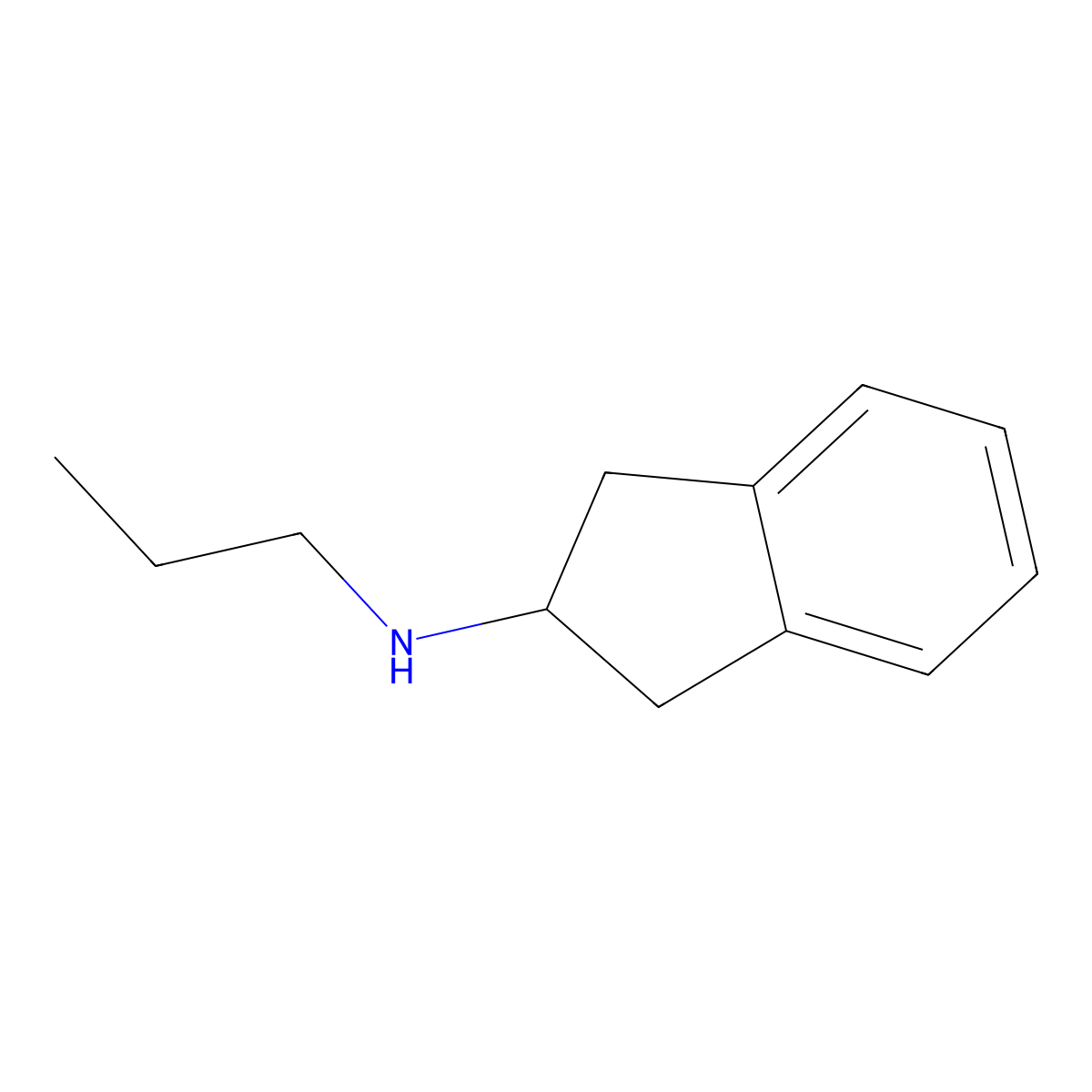 N-propyl-2,3-dihydro-1H-inden-2-amine molecular structure, CAS 82985-09-9