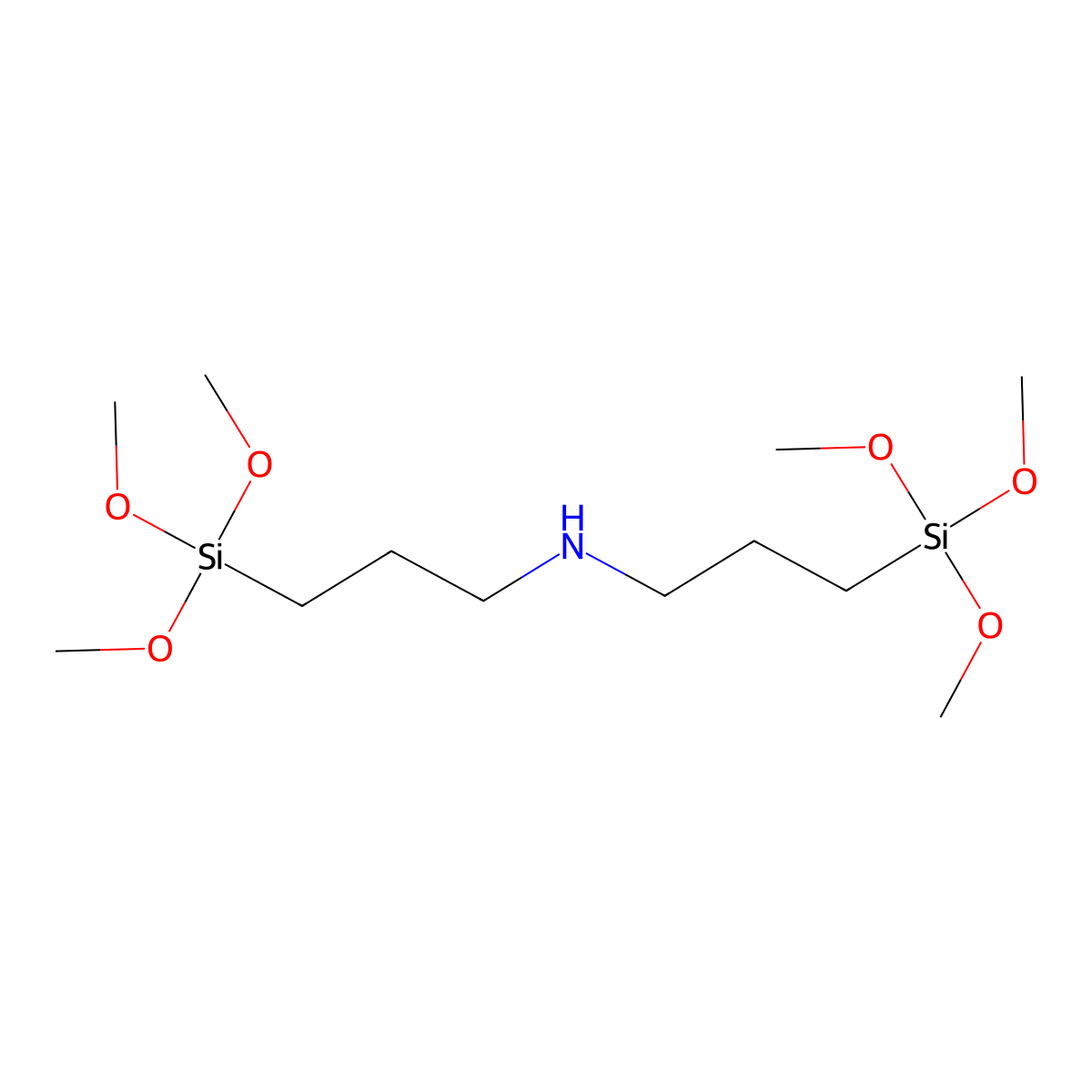 Bis(trimethoxysilylpropyl)amine molecular structure, CAS 82985-35-1