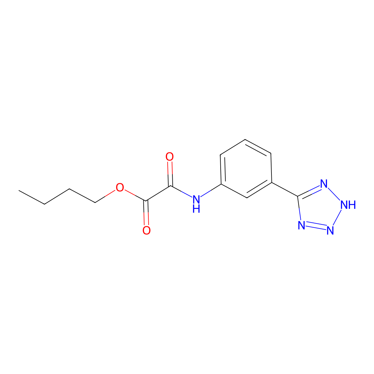Butyl 2-oxo-2-((3-(2H-tetrazol-5-yl)phenyl)amino)acetate molecular structure, CAS 82989-25-1
