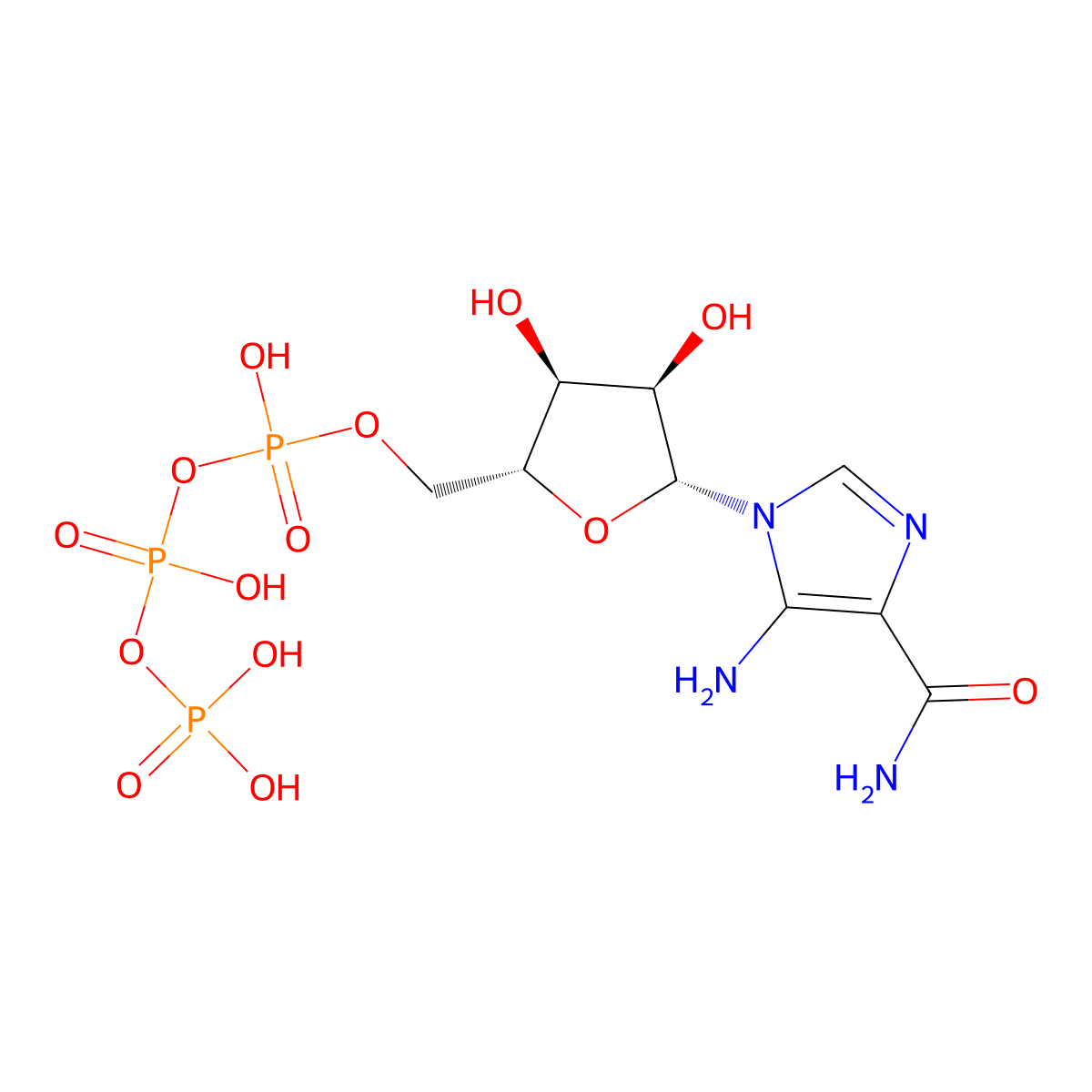5-Aminoimidazole-4-carboxamide-1-ribofuranosyl triphosphate molecular structure, CAS 82989-82-0