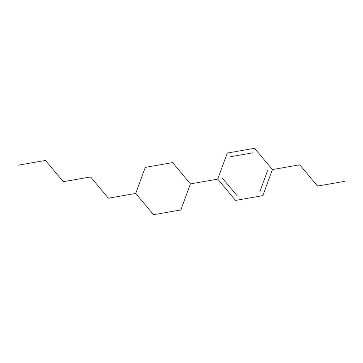 1-(trans-4-Pentylcyclohexyl)-4-propylbenzene molecular structure, CAS 82991-48-8