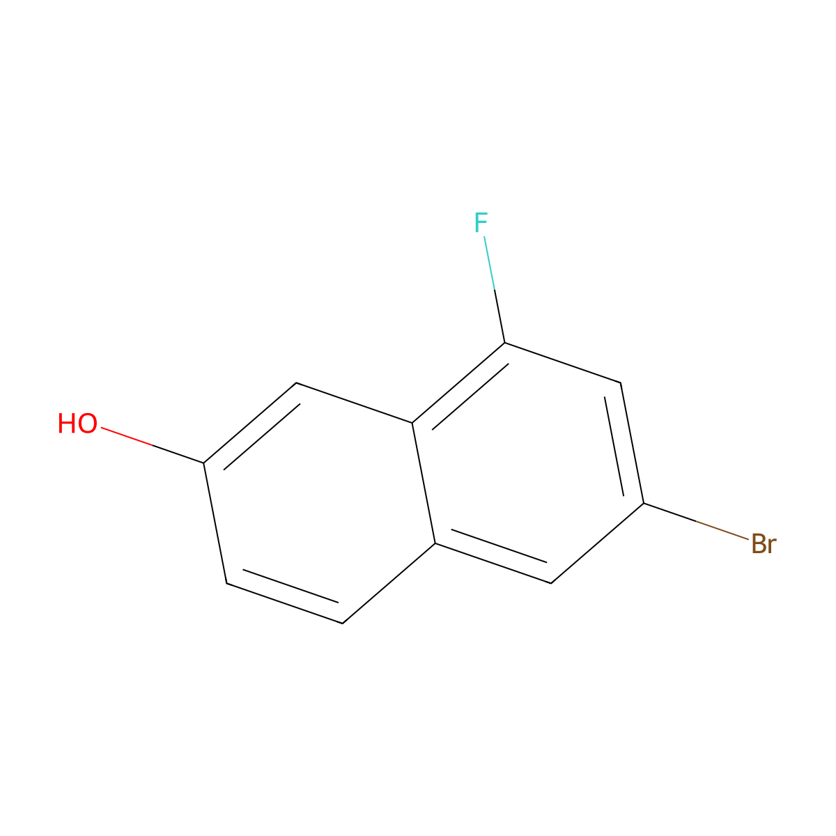6-Bromo-8-fluoronaphthalen-2-ol molecular structure, CAS 82995-06-0