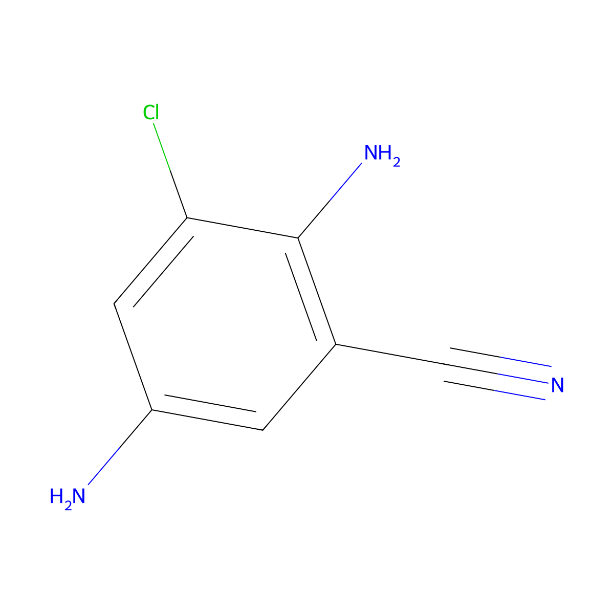 2,5-Diamino-3-chlorobenzonitrile molecular structure, CAS 82997-64-6