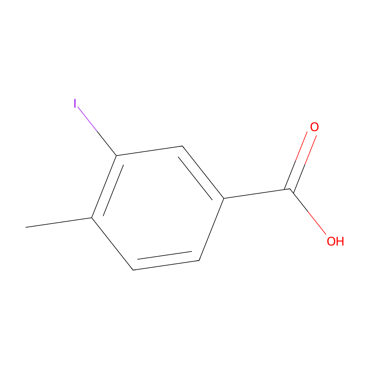 3-Iodo-4-methylbenzoic acid molecular structure, CAS 82998-57-0