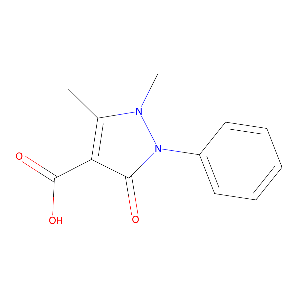 Antipyric acid molecular structure, CAS 83-10-3