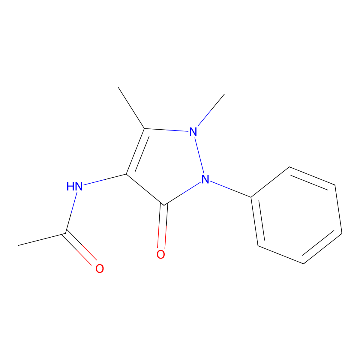 4-Acetylaminoantipyrine molecular structure, CAS 83-15-8
