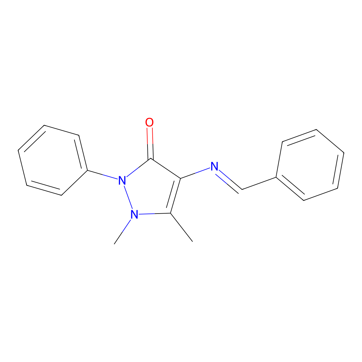 4-Benzylideneaminoantipyrine molecular structure, CAS 83-17-0