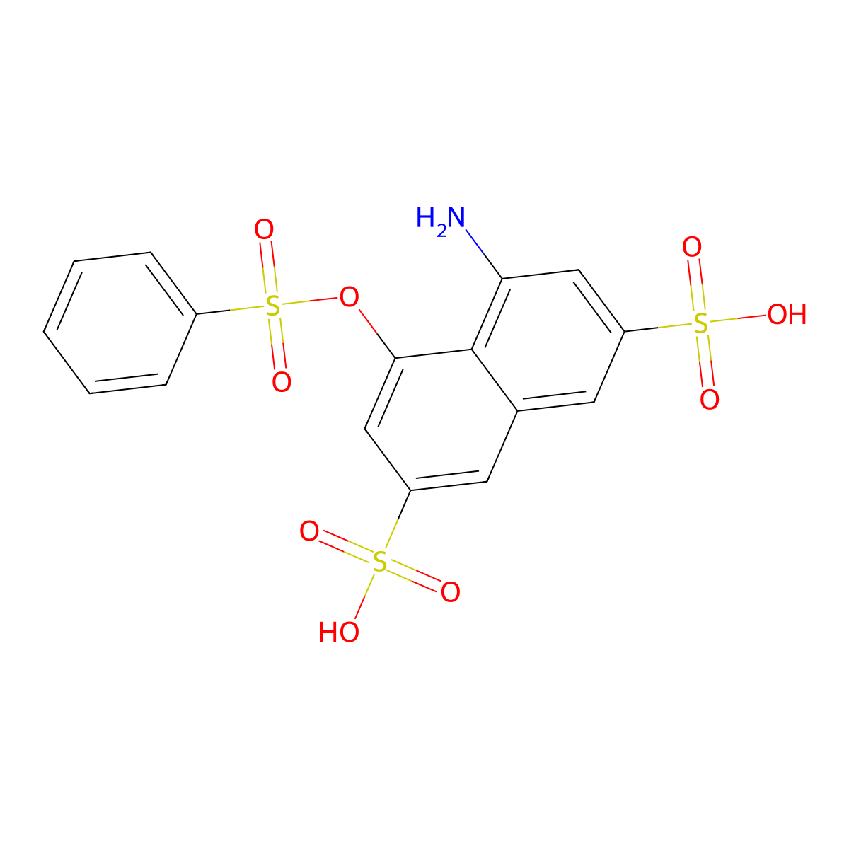 2,7-Naphthalenedisulfonic acid, 4-amino-5-((phenylsulfonyl)oxy)- molecular structure, CAS 83-23-8