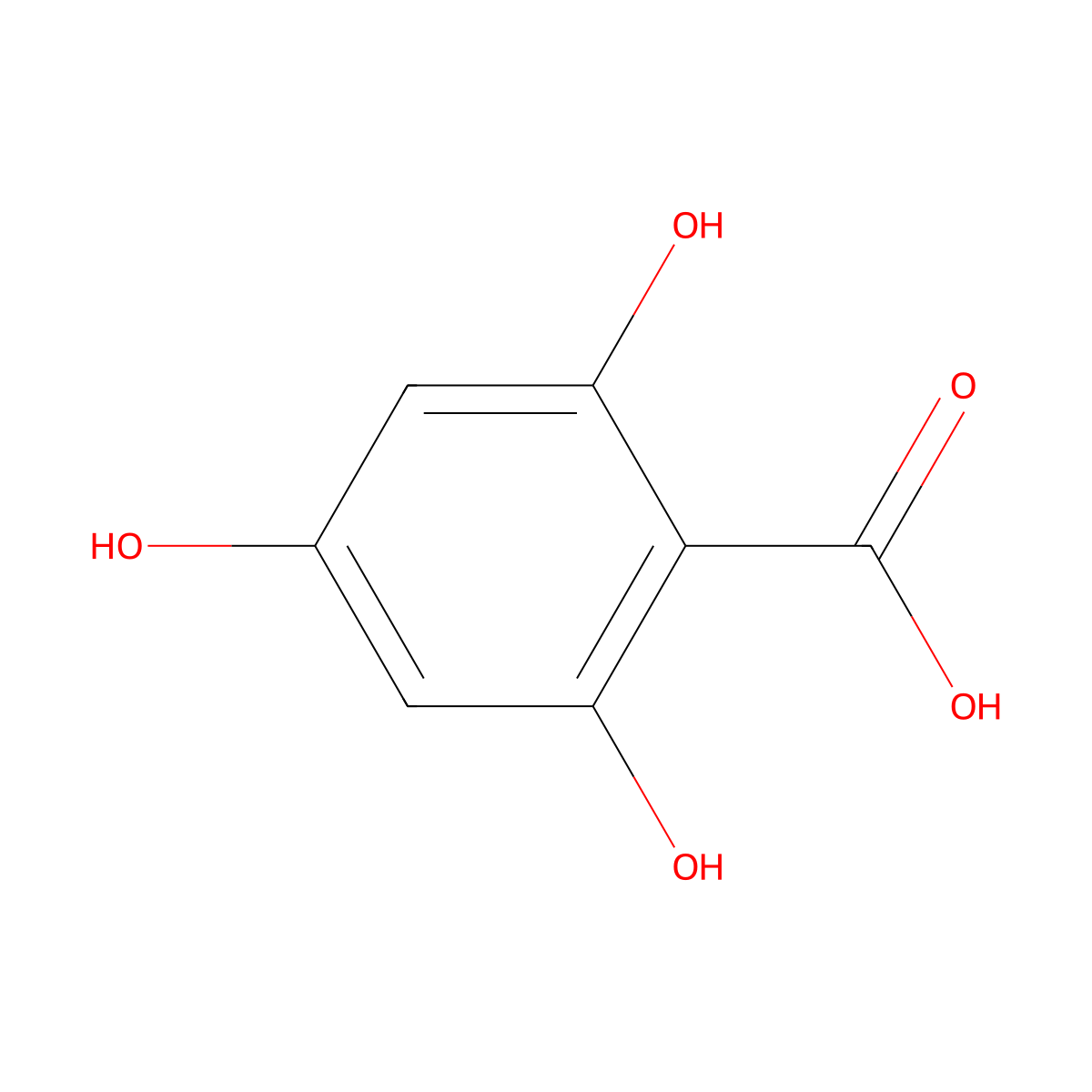 2,4,6-Trihydroxybenzoic acid molecular structure, CAS 83-30-7