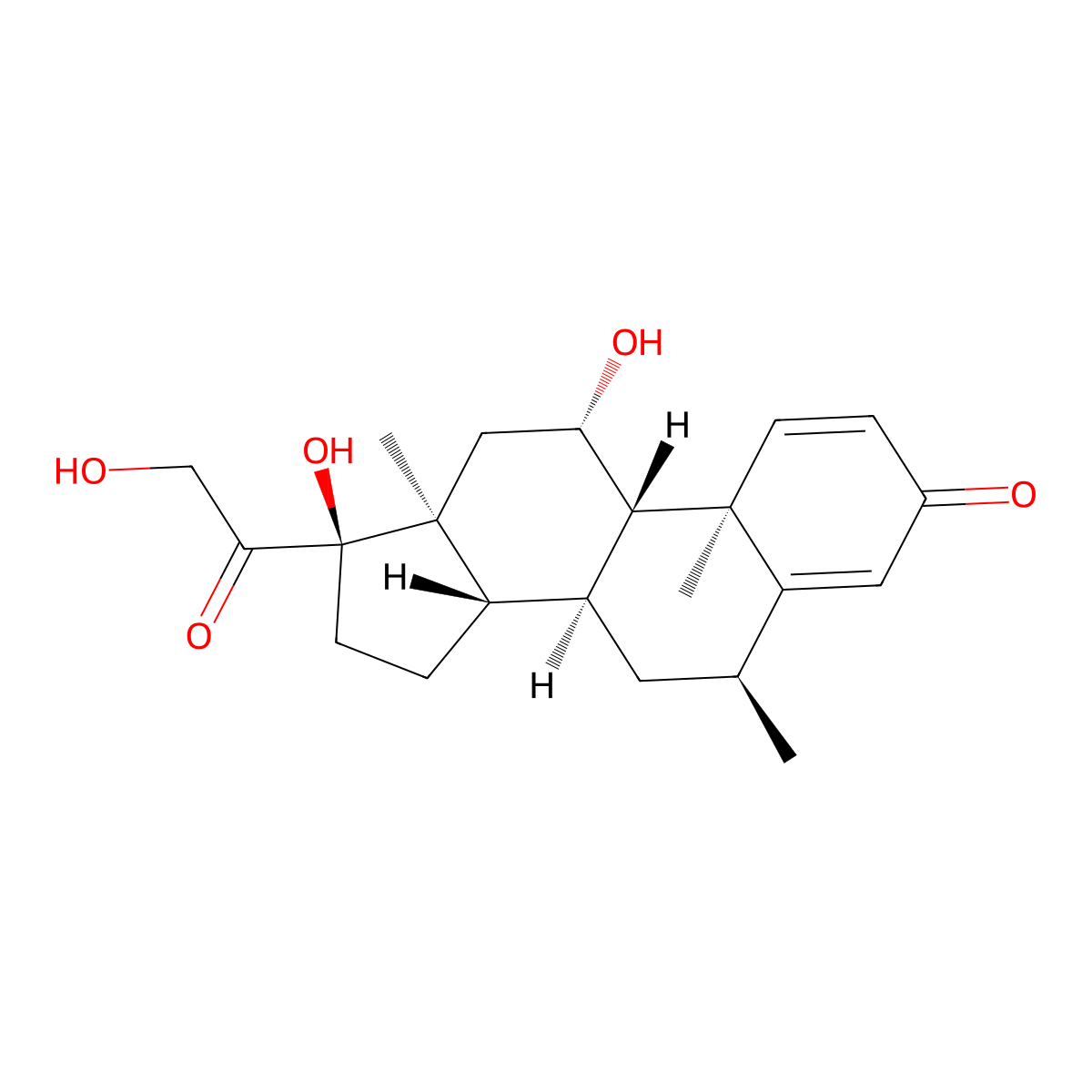Methylprednisolone molecular structure, CAS 83-43-2