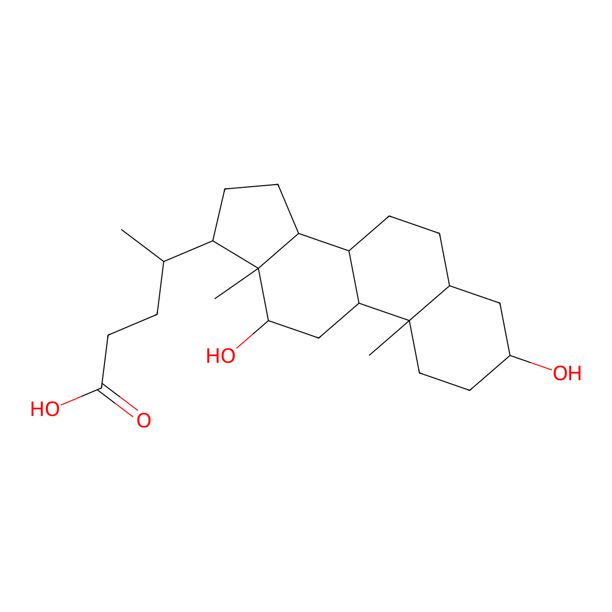 Deoxycholic Acid molecular structure, CAS 83-44-3