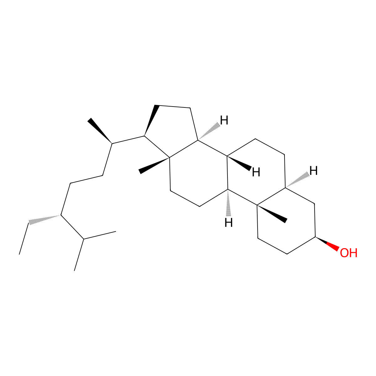 Sitostanol molecular structure, CAS 83-45-4