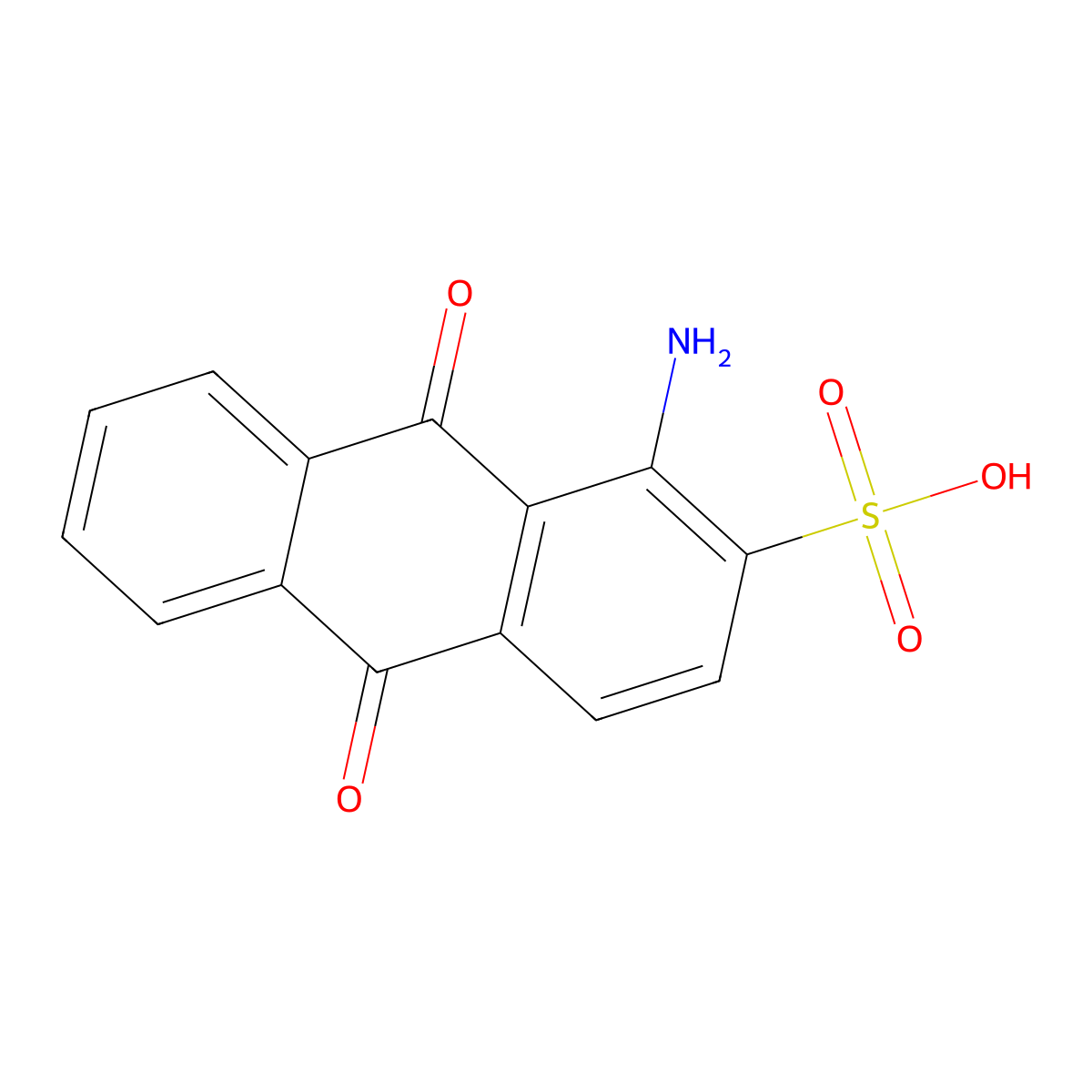 1-Amino-2-anthraquinonesulfonic acid molecular structure, CAS 83-62-5