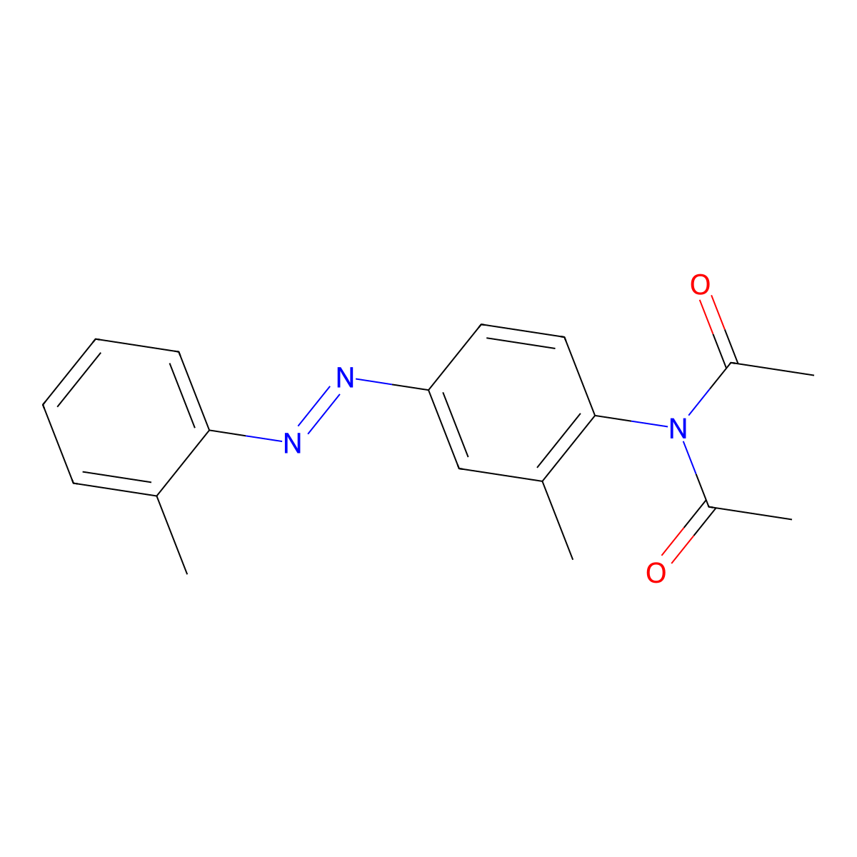Diacetylaminoazotoluene molecular structure, CAS 83-63-6