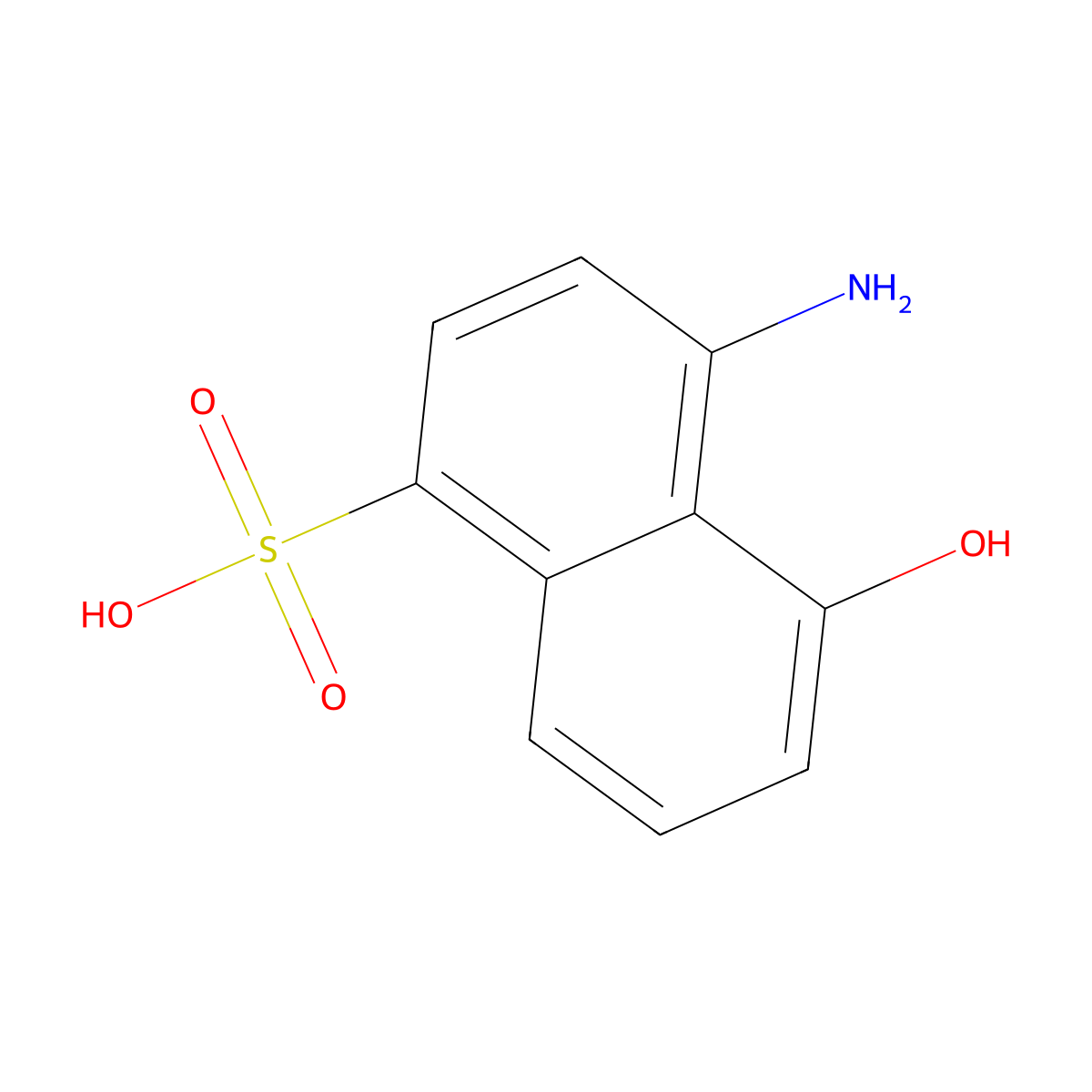 1-Naphthalenesulfonic acid, 4-amino-5-hydroxy- molecular structure, CAS 83-64-7