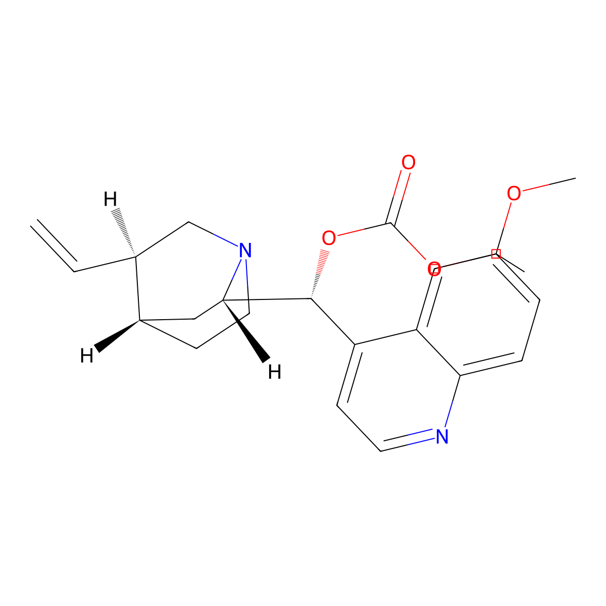 Quinine Ethylcarbonate molecular structure, CAS 83-75-0