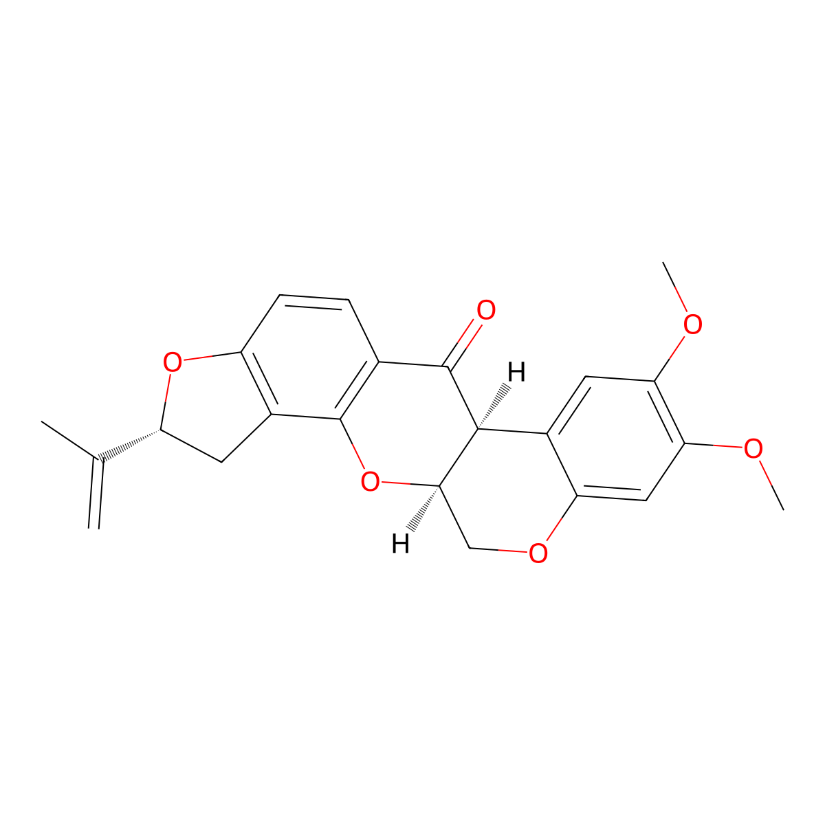 Rotenone molecular structure, CAS 83-79-4