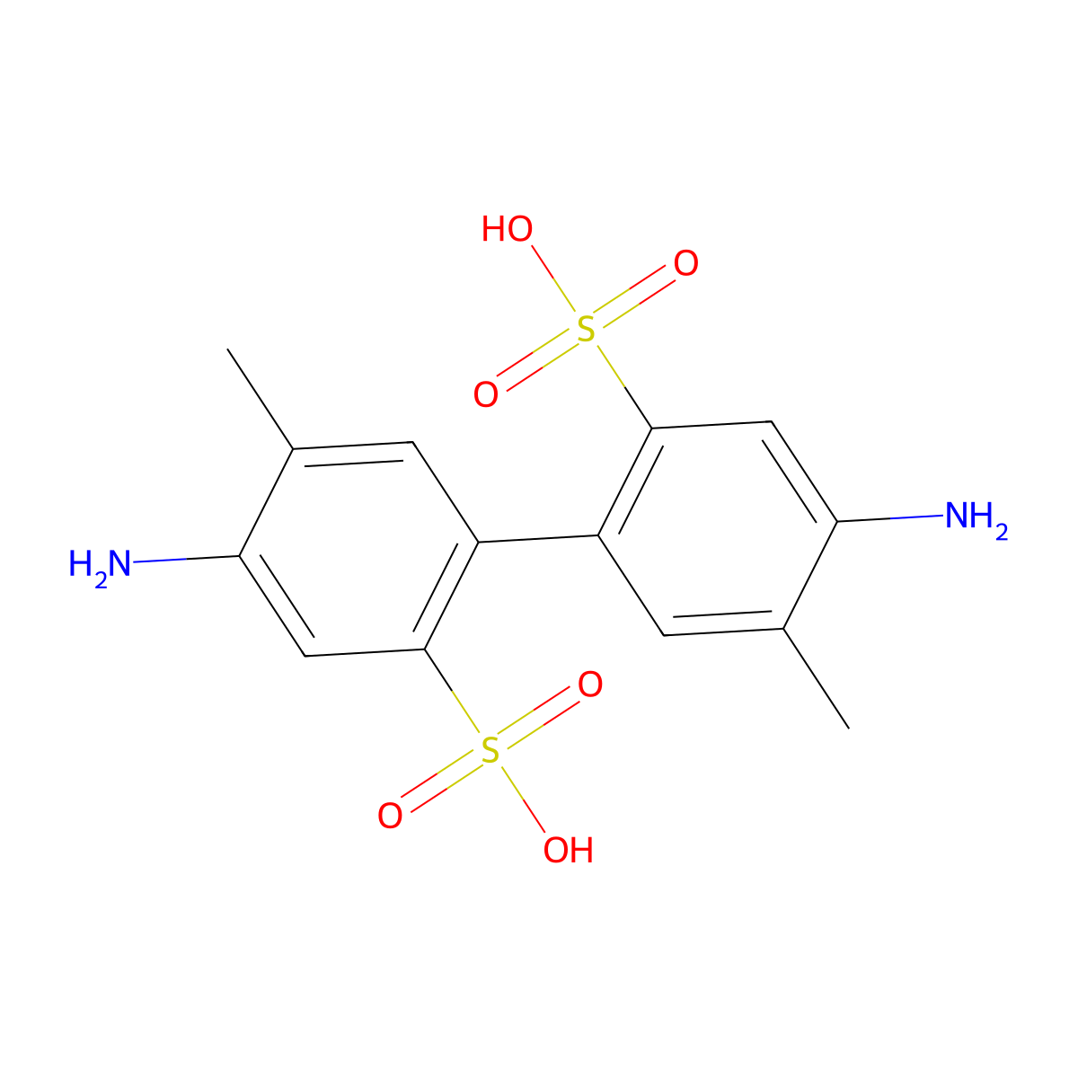 4,4'-Diamino-5,5'-dimethylbiphenyl-2,2'-disulphonic acid molecular structure, CAS 83-83-0