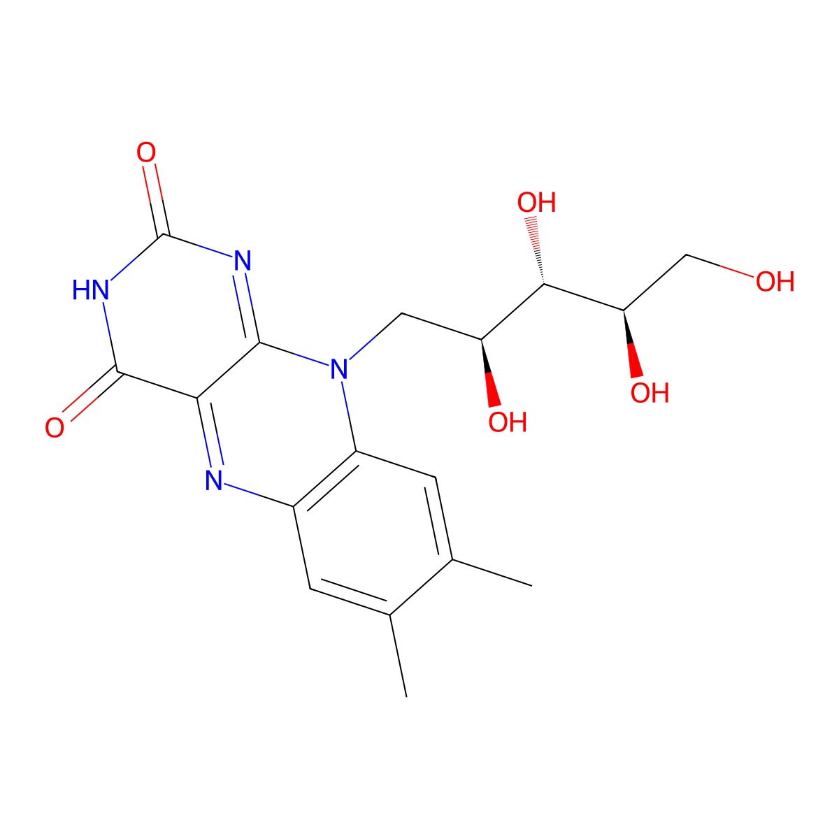 Riboflavin molecular structure, CAS 83-88-5