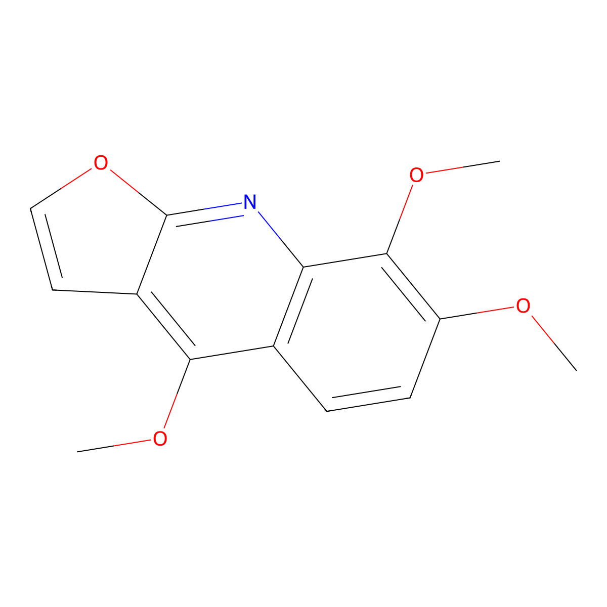 Skimmianine molecular structure, CAS 83-95-4