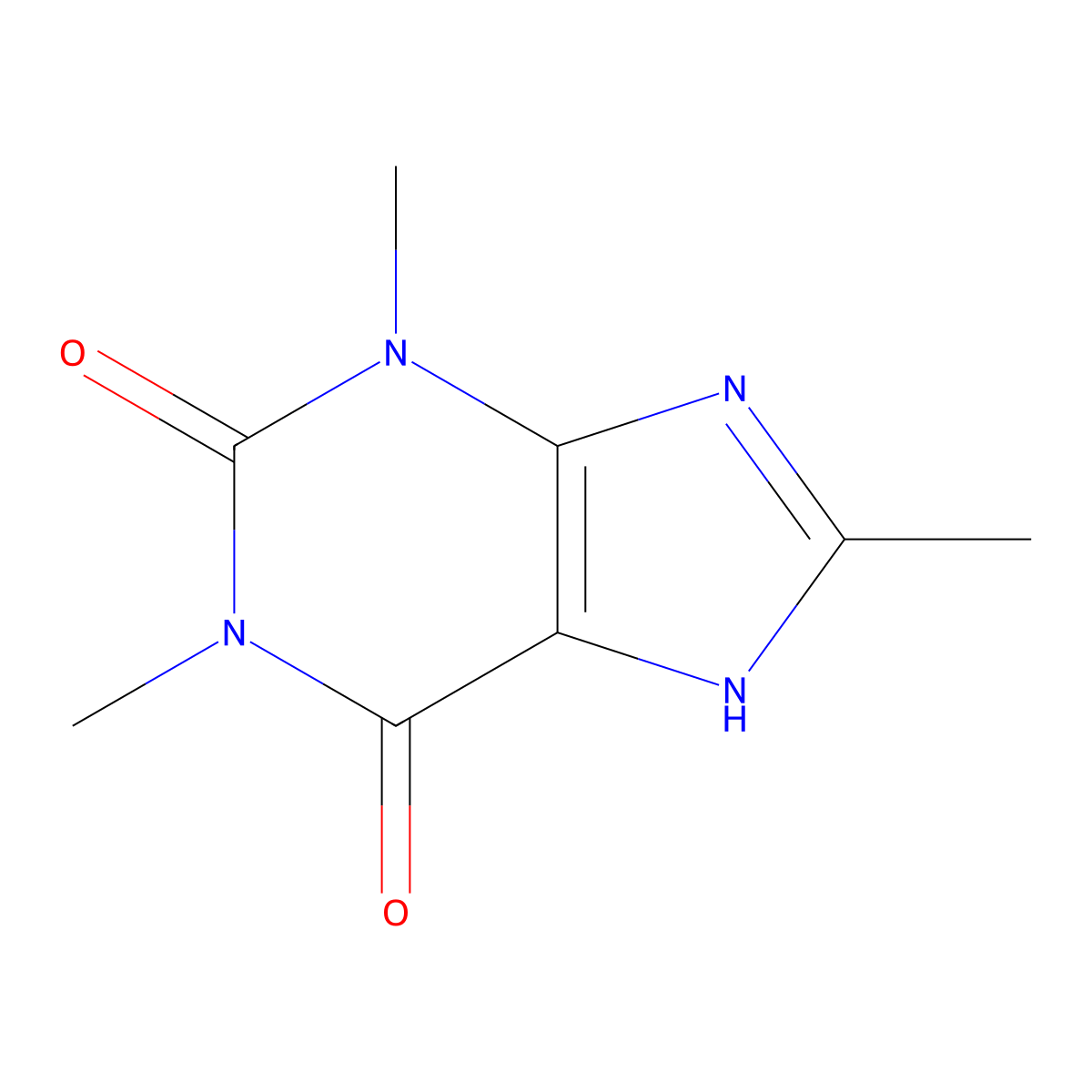 3,9-Dihydro-1,3,8-trimethyl-1H-purine-2,6-dione molecular structure, CAS 830-65-9