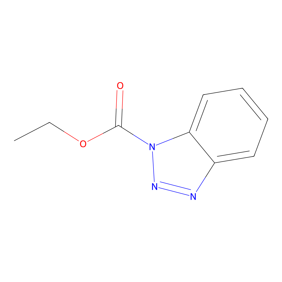 1-Ethoxycarbonylbenzotriazol molecular structure, CAS 830-67-1