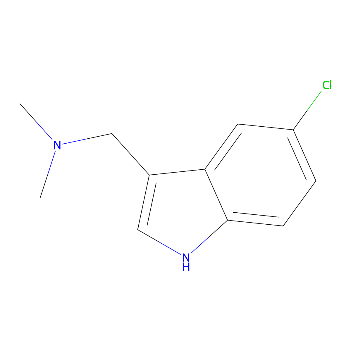 1-(5-Chloro-1H-indol-3-yl)-N,N-dimethylmethanamine molecular structure, CAS 830-94-4