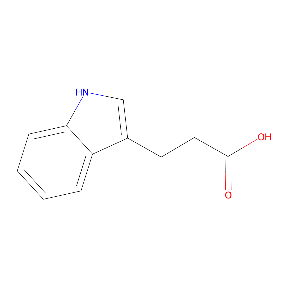 1H-Indole-3-propanoic acid molecular structure, CAS 830-96-6