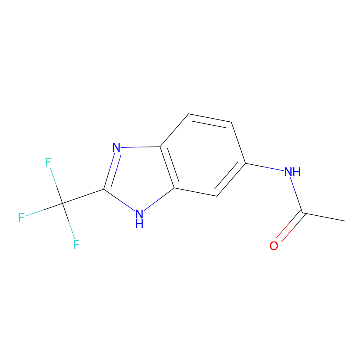 Acetamide, N-(2-(trifluoromethyl)-5-benzimidazolyl)- molecular structure, CAS 83003-97-8