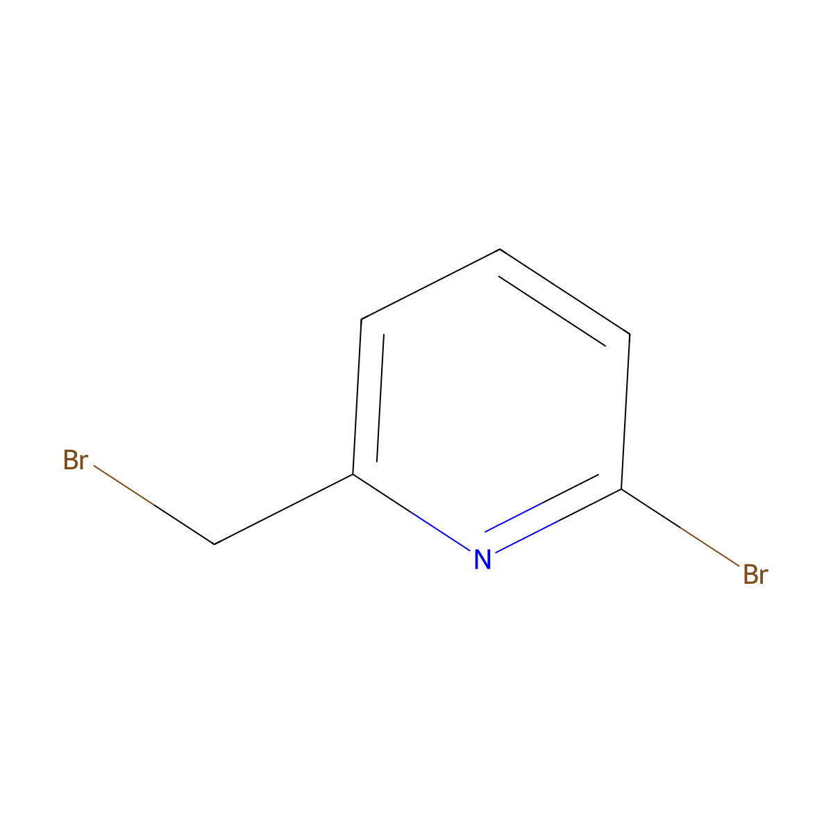 2-Bromo-6-(bromomethyl)pyridine molecular structure, CAS 83004-10-8