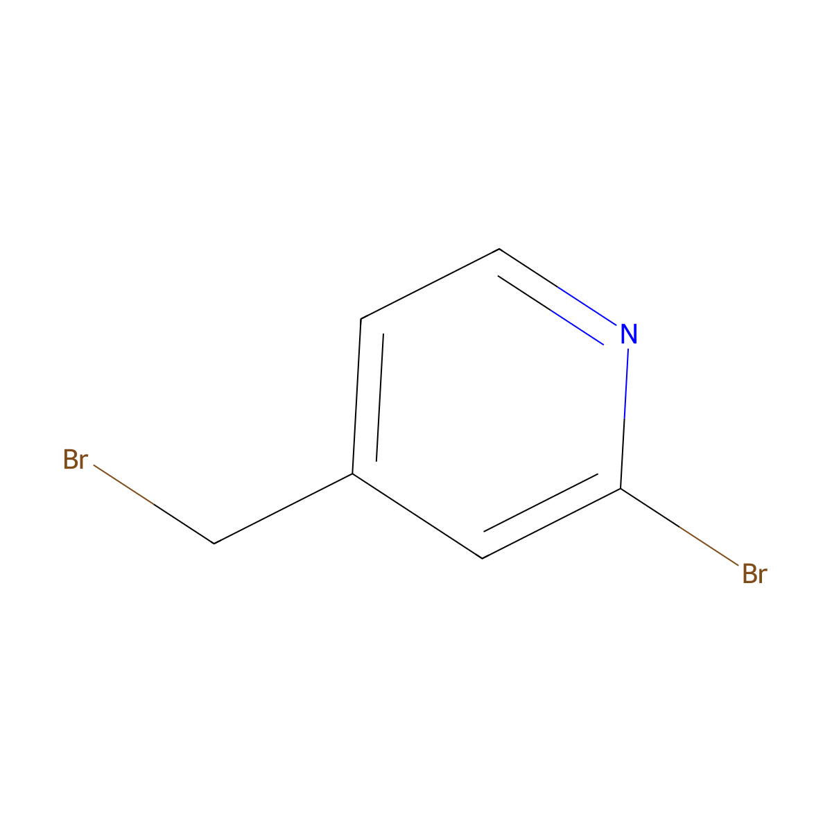 2-Bromo-4-(bromomethyl)pyridine molecular structure, CAS 83004-14-2