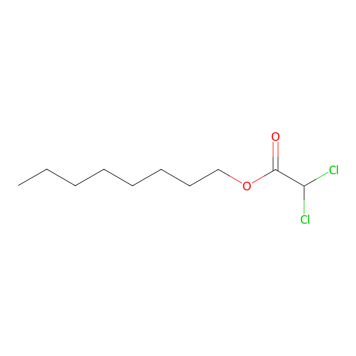 Octyl dichloroacetate molecular structure, CAS 83004-98-2