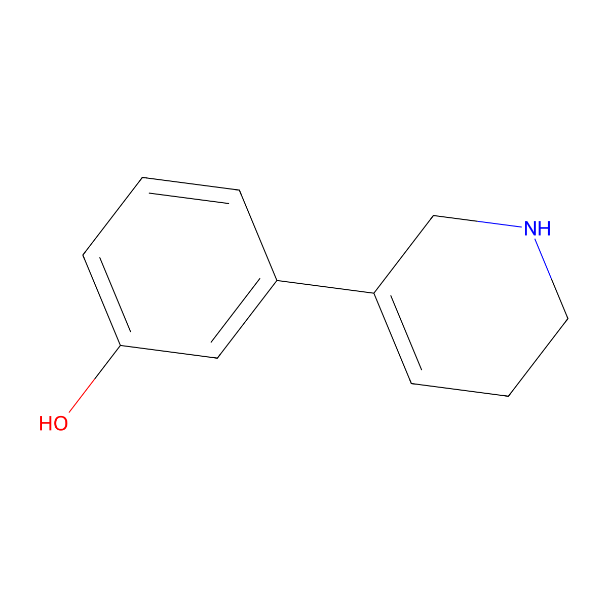 3-(1,2,5,6-Tetrahydropyridin-3-yl)phenol molecular structure, CAS 83010-64-4